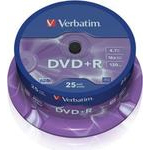  DVD+r 4.7gb Verbatim 16x (25) cake box 43500