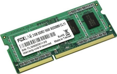 DDR3 2gb SO-DIMM (pc-12800) Foxline FL1600D3S11SL-2G